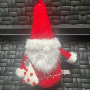 Christmas Gnome With Tree Red Suit Plush Stuffed Home Decor NWT 13 Inches NWOT